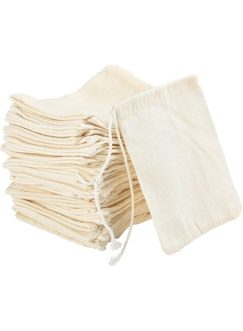 Chielor 50Pcs Cotton Muslin Bags, Eco-friendly Drawstring Bags for Reusable Sachet, Crafts, Teas, Spices, Soaps, Jewellery, Crafts, Parties, Decor & Favour Gifts for Home Supplies - Image 1
